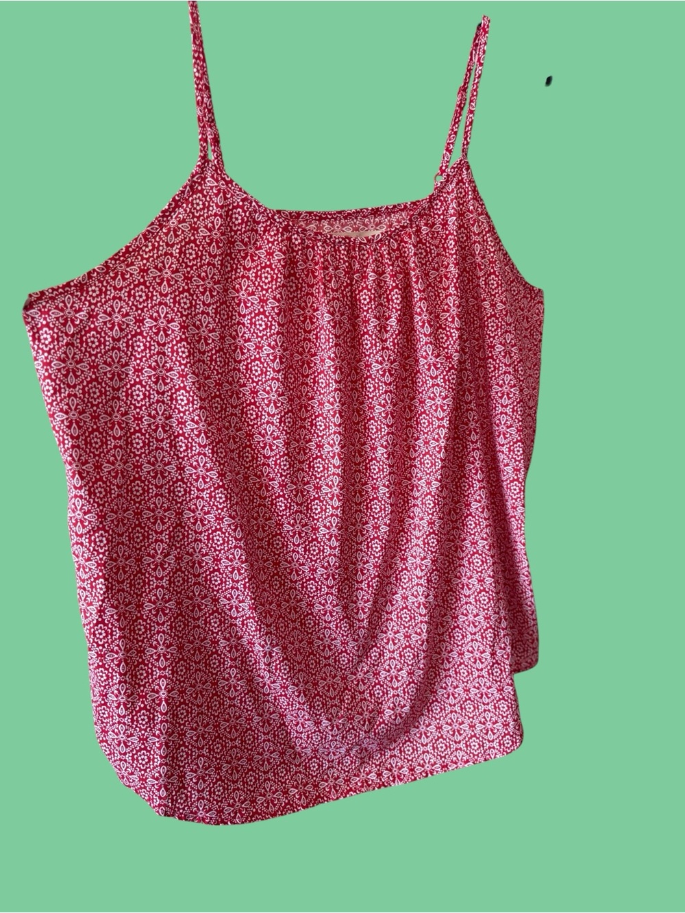 Faded Glory Red Printed Spaghetti-Strap Camisole